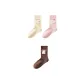[3 Pack]Embroidery Anti-Pilling Yellow+Pink+Coffee