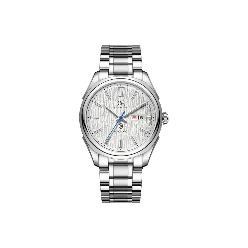 SHANGHAI Architect Collection Automatic Mechanical Movement Stainless Steel Watchband Watch Men's Watches White Dial-0