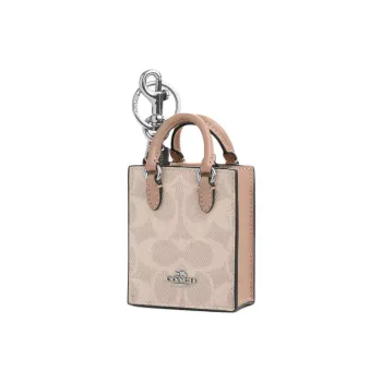 COACH Coated Canvas Earphone Case Mini Women's Beige