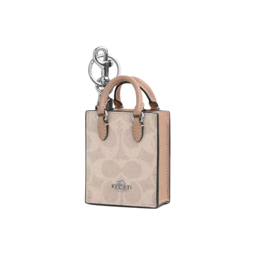 COACH Coated Canvas Earphone Case Mini Women's Beige