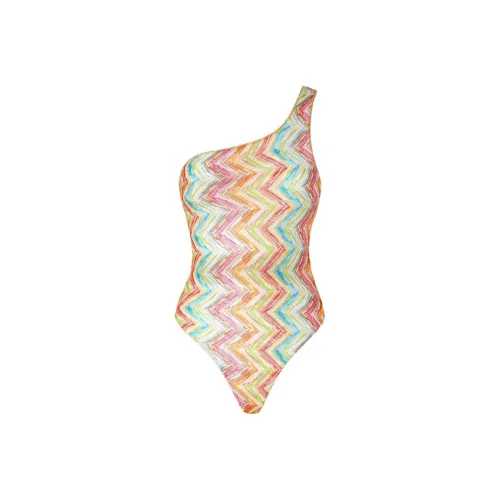 MISSONI Zigzag Patterned One Shoulder Swimsuit