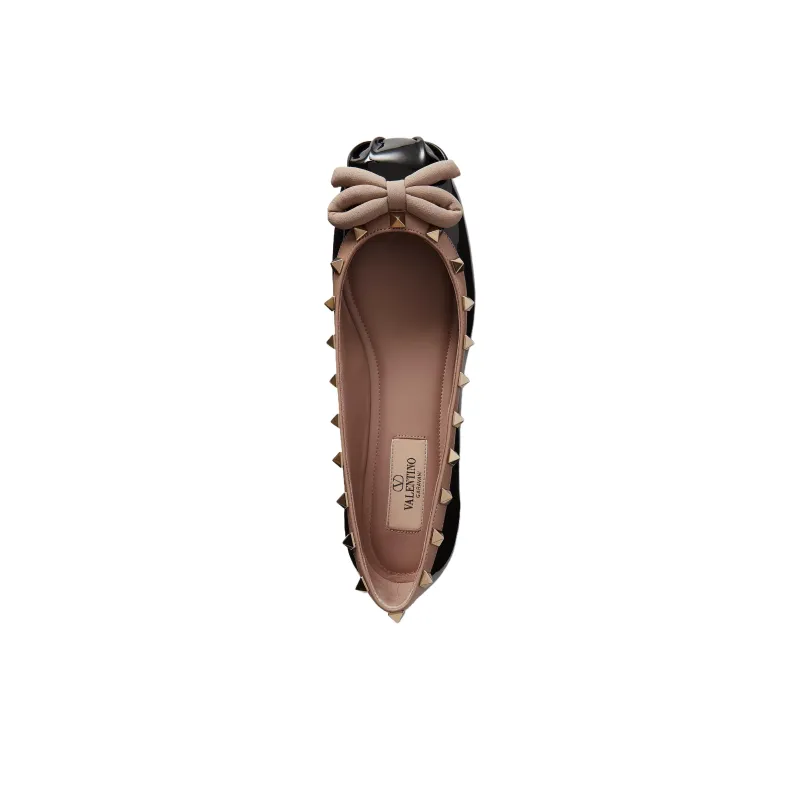 Valentino Rockstud Casual Single Shoes Women's Black-3
