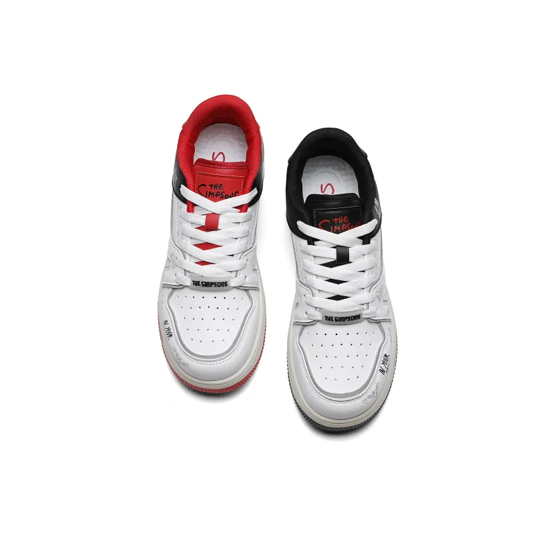 The Simpsons Skateboard Shoes Unisex Low Top Mismatched/White Red/White Black/White-55
