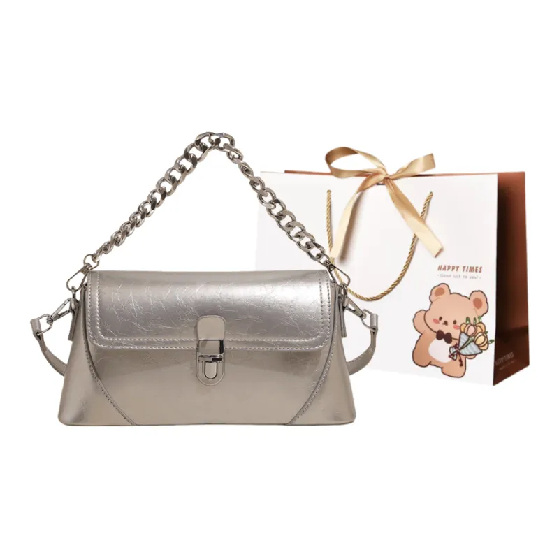 ERANGBEAR PU Crossbody One Shoulder Handbags Regular Women's Ecru/Silver/Black/Khaki/Green-2