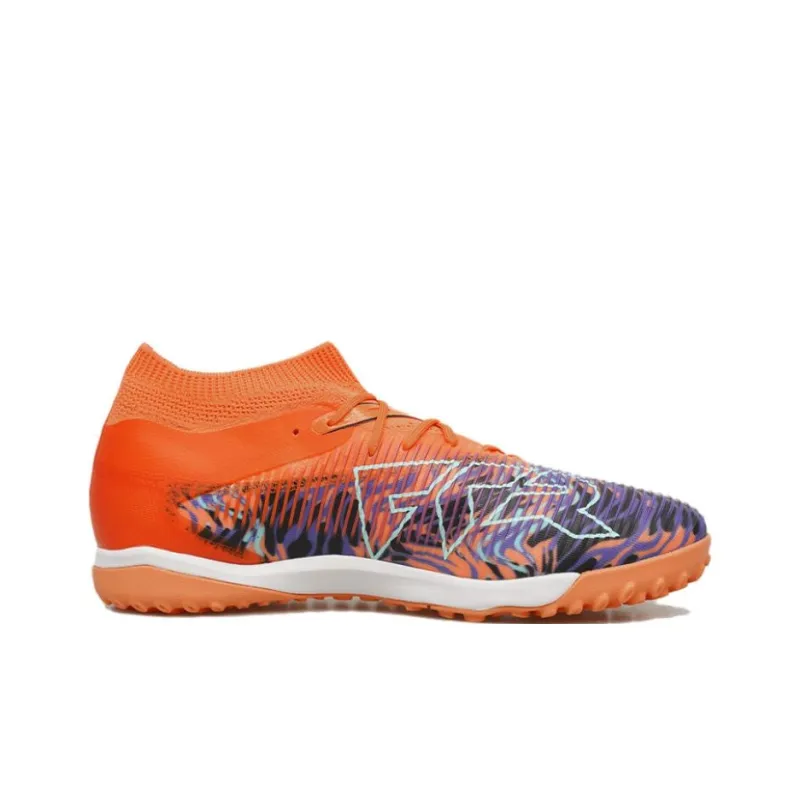 PUMA FUTURE 8 TT Rubber Broken Studs Artificial Ground Abrasion Resistant Coverage Soccer Shoes Men's Orange Black-1