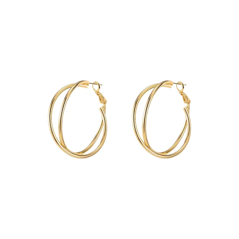 WAW Gold Plated Copper Earrings Women's-0