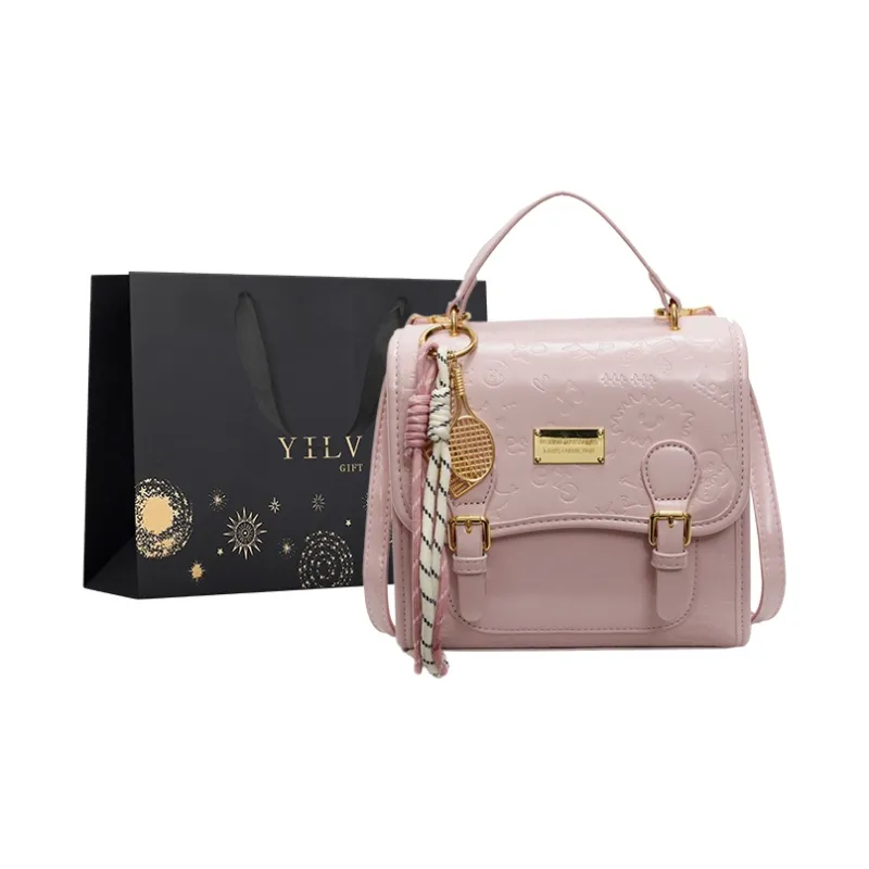 Yi Brigade PU Backpack Regular Women's Black/Ecru/Pink/Blue-4