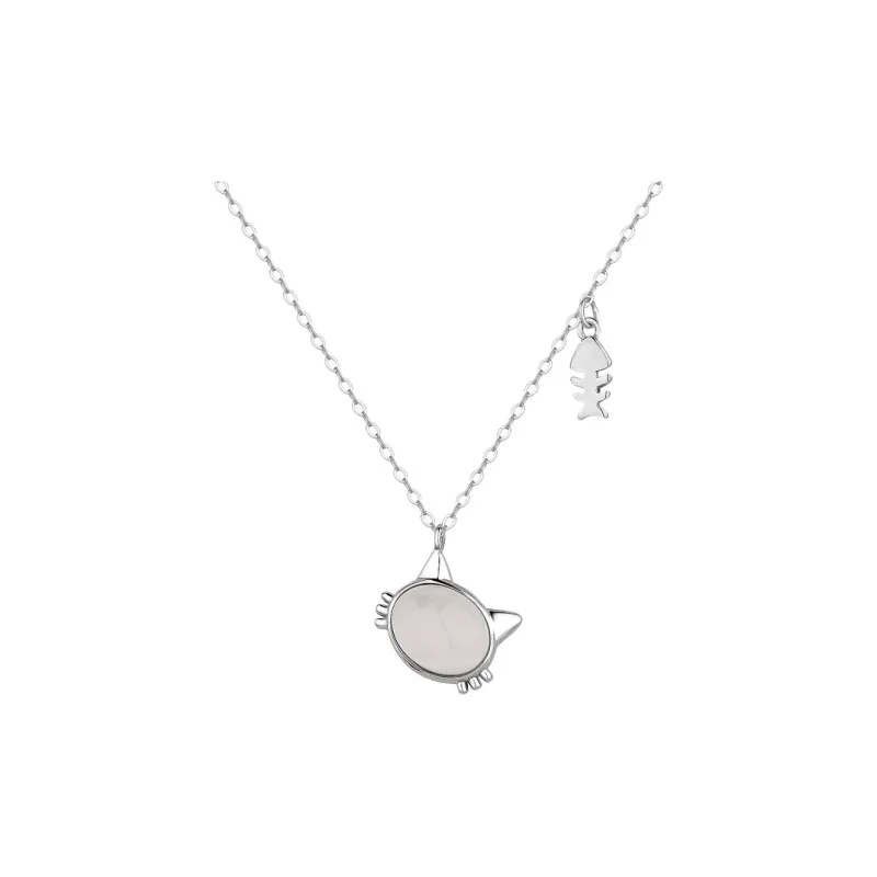 Heart Grass Chalcedony Necklaces Women's-0
