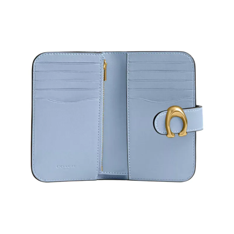 COACH Tabby Grain Texture Leather Wallet Mini Women's Bellflower Blue-2