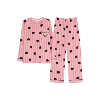 BONAS Pajama Set Women's Pink Heart