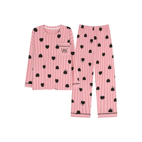 BONAS Pajama Set Women's Pink Heart