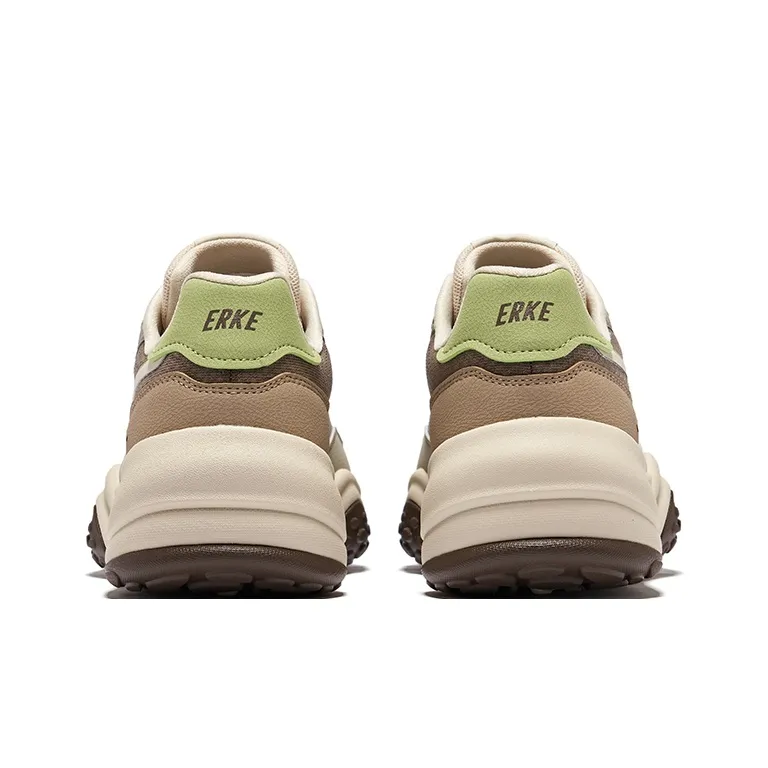 Erke Cushioning Anti-Slip And Wear-Resistant Low-Top Casual Shoes Men's Beige Brown-3