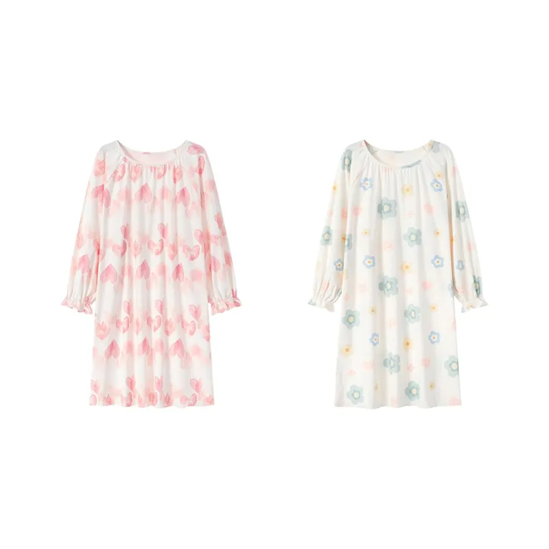 Herbal Primer Nightgown Women's Combo Set-44