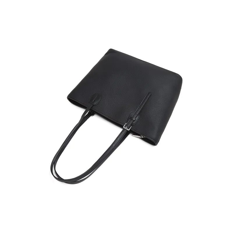Old Man's Head Top Grain Cow Leather Shoulder Bag Regular Women's Black/Elephant Grey/Caramel-5