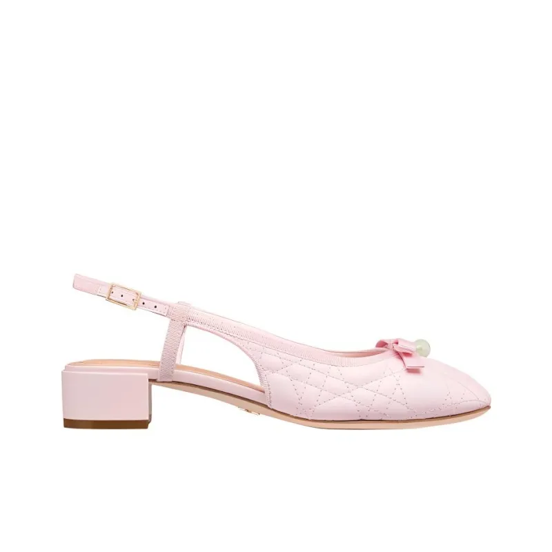 DIOR Chunky Heel High Heels 3cm Women's Pink-1