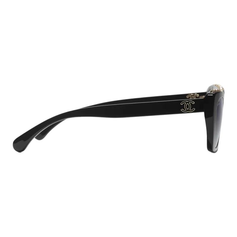 CHANEL Acetate Butterfly Sunglasses Unisex Black-2