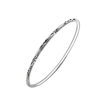CUTE DAME Sterling Silver Bangles Unisex Silver