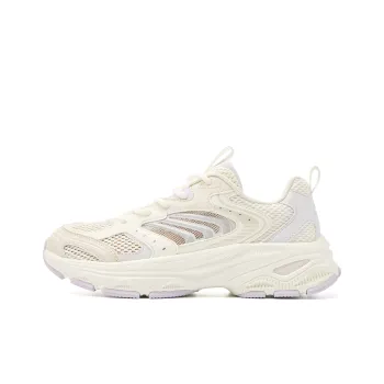 QIAODAN Wear Resistant Breathable Slip Resistant Low Top Casual Shoes Women's Beige Purple