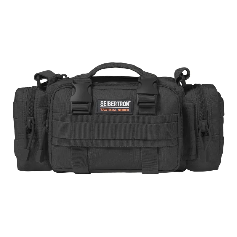 Seibertron Abrasion Resistant Fabric Fanny Pack Regular Unisex Black/Brown-0