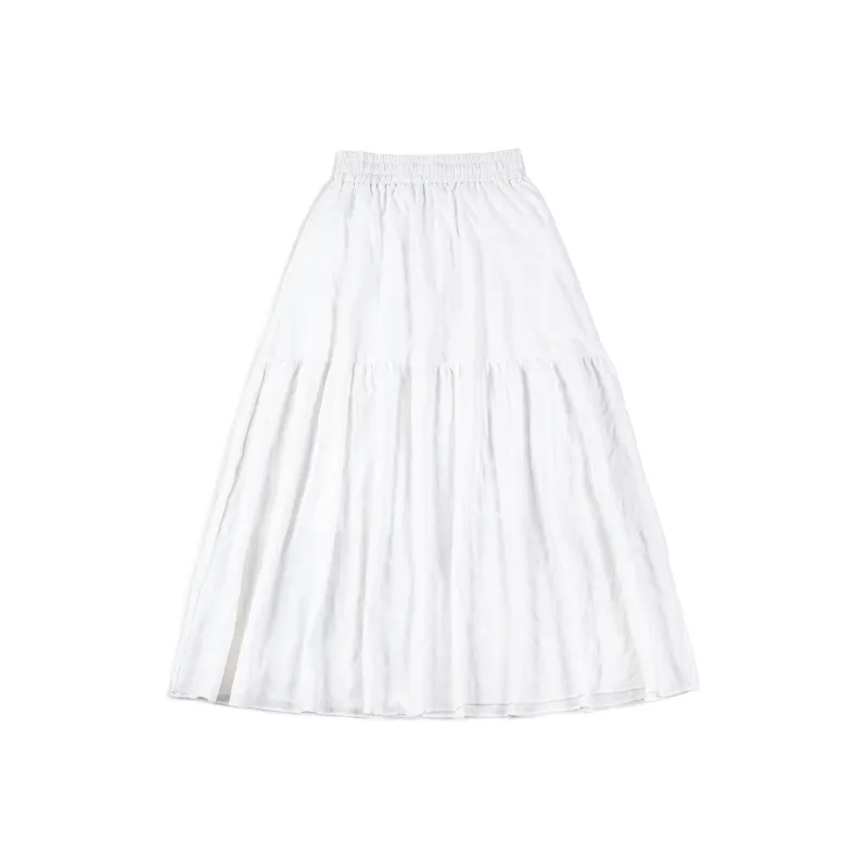 MADEN Casual Long Skirts Women's White-1