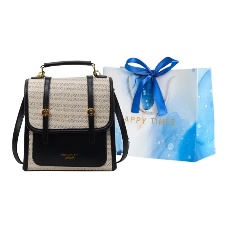 ROUNDOT PU Backpack Women's Ecru/Black/Brown-8