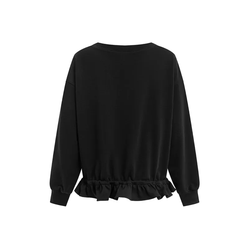 CYNI Drawstring Asymmetrical Shoulder Sweatshirt Women's-1