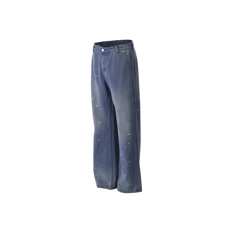 STRUCKCOOL Cargo Pants Unisex Ink Splatter Legal Blue-1