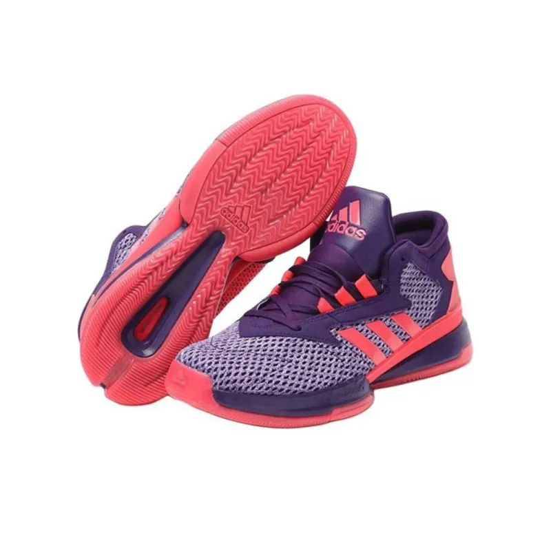Adidas BASKETBALL Anti Slip Wear Resistant High Top Basketball Shoes Men's Fuchsia-4