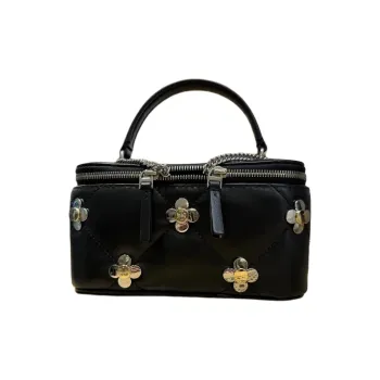 TORY BURCH Kira Cow Leather Makeup Bag, Shoulder Bag, Crossbody Bag, Handbag Mini Women's Black