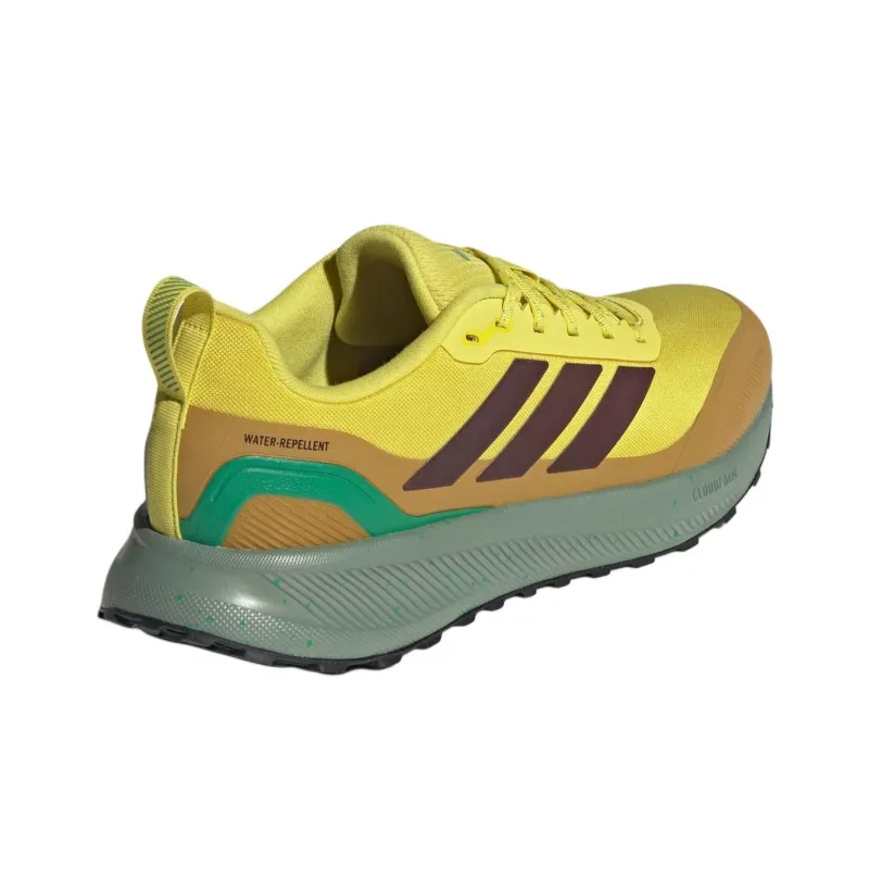 Adidas Runfalcon 5.0 Shock Absorbers With Slip Resistant Features Low Top Trail Running Shoes Men's Yellow-4