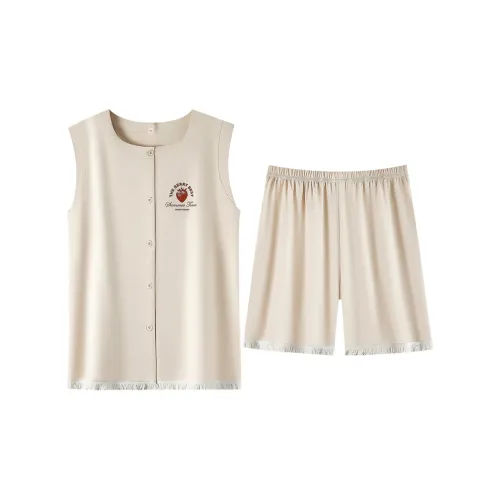 XIAFENYAN Pajama Set Women's Apricot