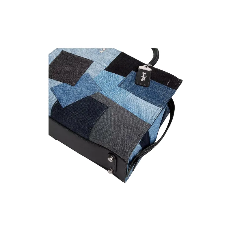 COACH Rogue Denim Shoulder Bag, Crossbody Bag, Handbag Large Size Women's Blue & Black-5