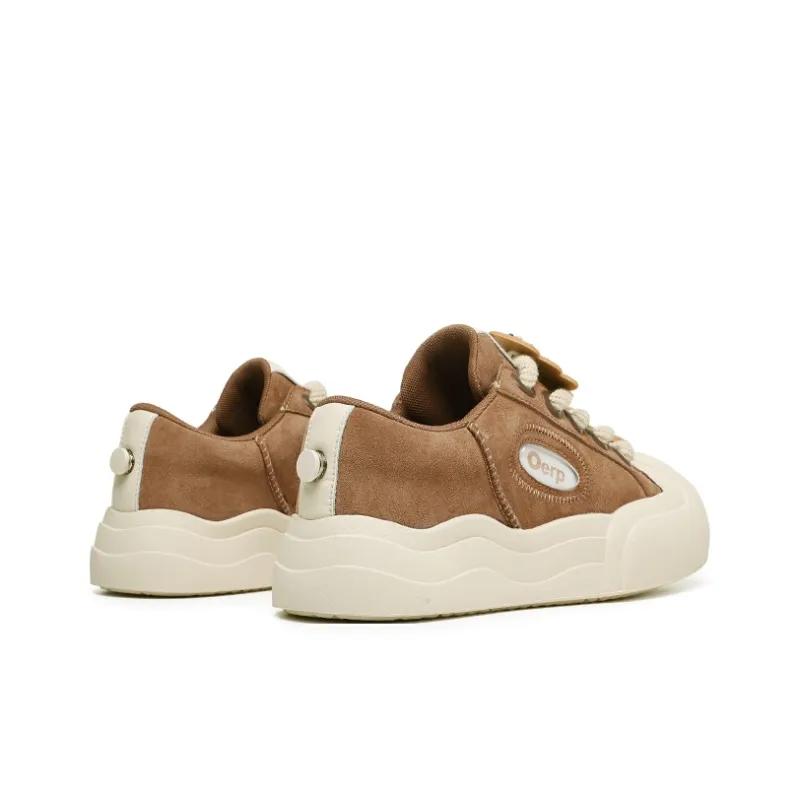 KUNGFUDEER Cool Play Collection Anti Slip Wear Resistant Low Top Skateboard Shoes Unisex Brown-2