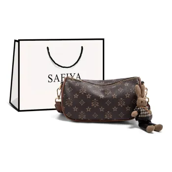 Safiya Synthetic Leather Crossbody Bag Medium Size Women's Coffee
