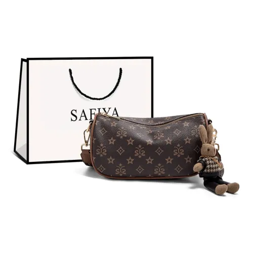 Safiya Synthetic Leather Crossbody Bag Medium Size Women's Coffee