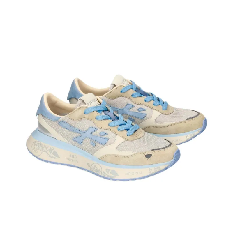 PREMIATA Lauryn Low Top Casual Shoes Women's Beige Blue-3