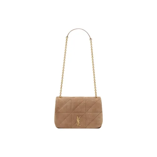 SAINT LAURENT Calf Suede Crossbody Bag, Shoulder Bag Mini Women's Beige