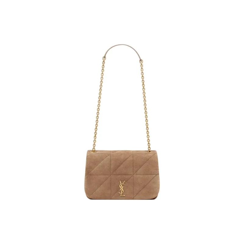 SAINT LAURENT Calf Suede Crossbody Bag, Shoulder Bag Mini Women's Beige-0