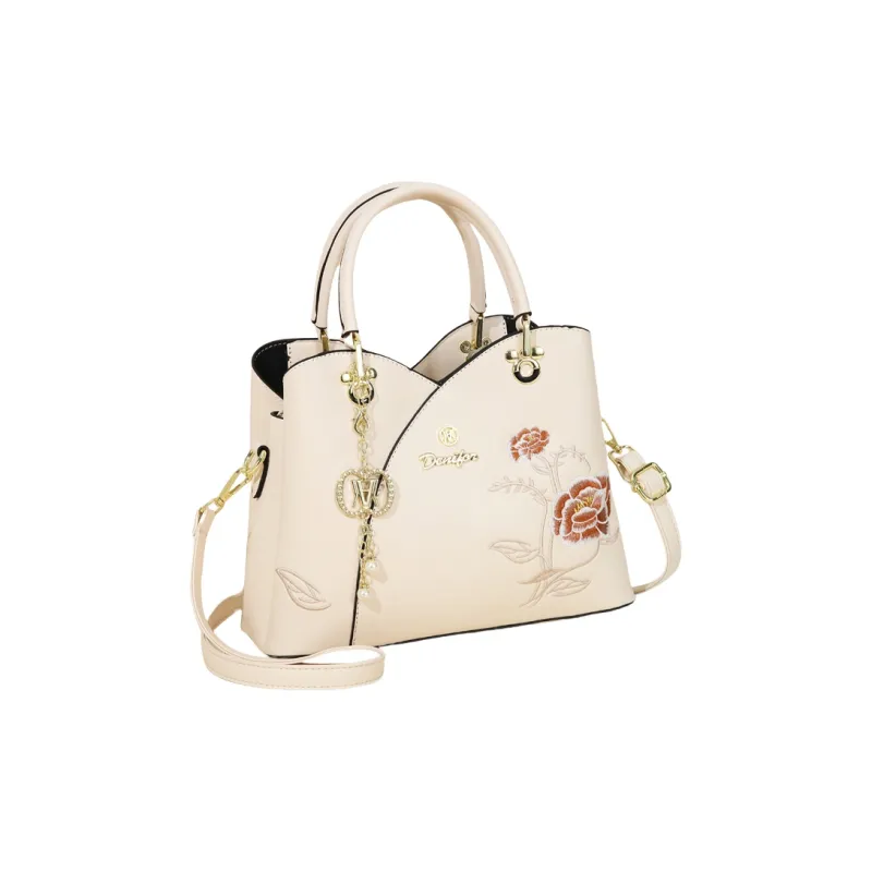 Weymond Leather Handbag Regular Women's Ecru/Blue/Khaki-1