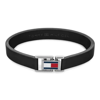 Tommy Hilfiger Leather Wristbands Men's Black