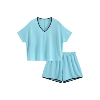 WANANNI Pajama Set Women's Fluorescent Blue