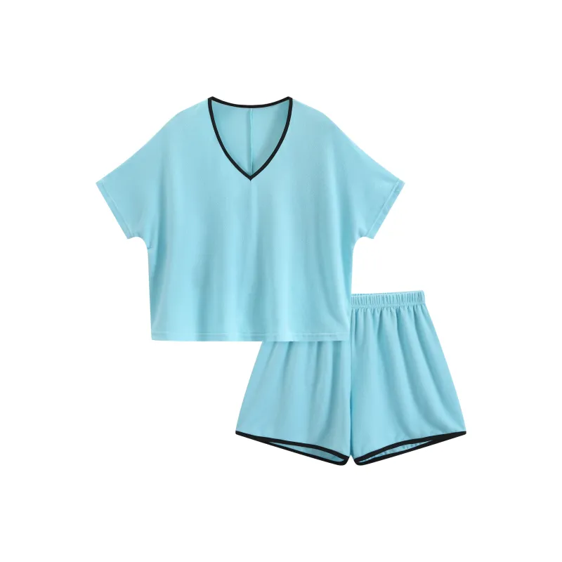 WANANNI Pajama Set Women's Fluorescent Blue-0