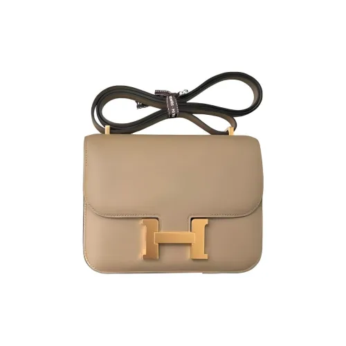 HERMES Constance Swift Leather Shoulder Bag Crossbody Bag Mini Women's 8Q BEIGE MARFA Marfa Mi
