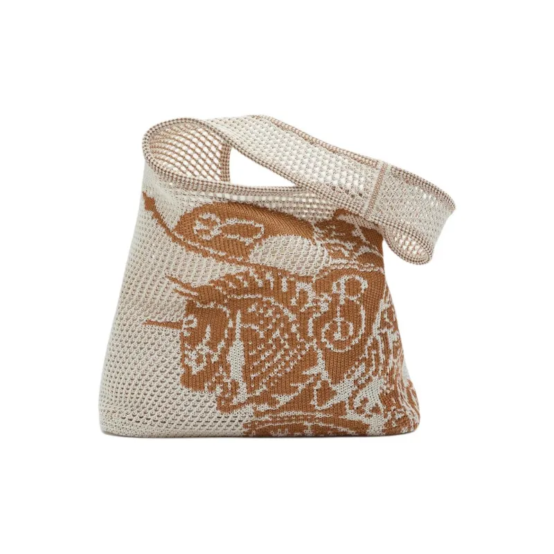 Burberry Viscose Crochet Bag Handbag Tubas Women's White & Sand-0