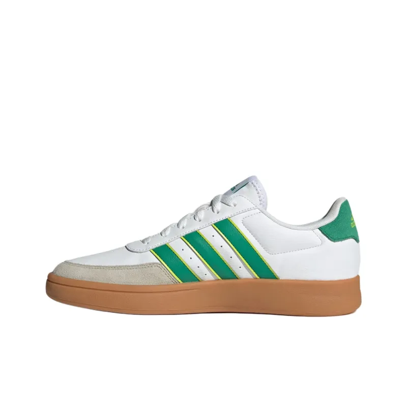 Adidas BREAKNET 2.0 Anti Slip Wear Resistant Low Top Skateboard Shoes Unisex White Green-1