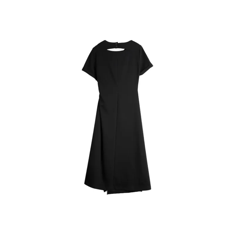 ELLE Short Sleeved Dress Women's Black-1