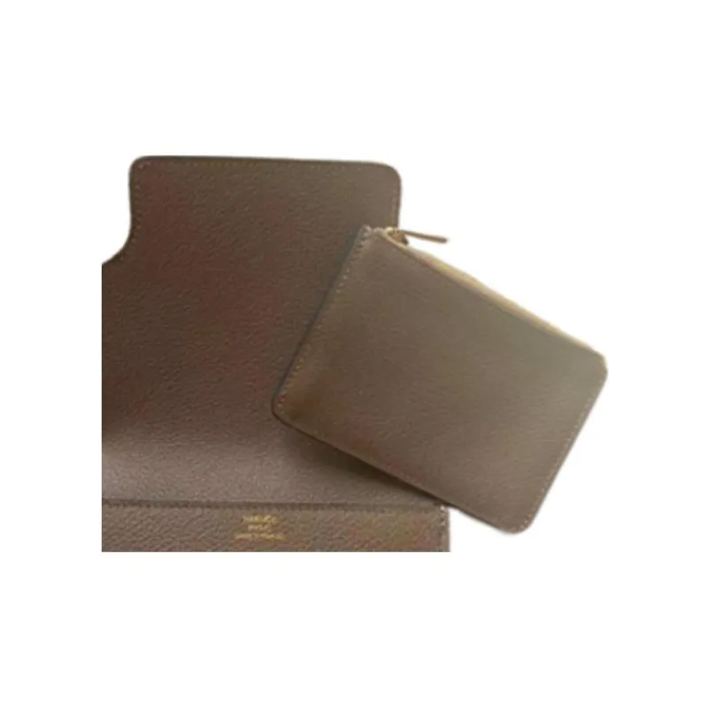 HERMES Roulis Evercolor Calfskin Coin Purse Card Holder Fanny Pack Wallet Women's D0 Beige Weimar Dog Beige-4