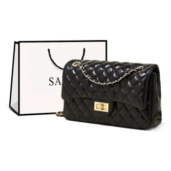 Safiya Cow Leather Business Casual Shoulder Bag Regular Women's Black