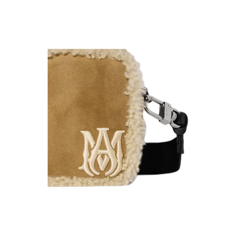 AMIRI Sheared Wool Camera Bags Crossbody Bag Shoulder Bag Unisex Natural-4
