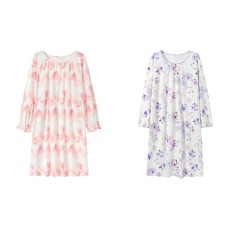 Herbal Primer Nightgown Women's Combo Set-46
